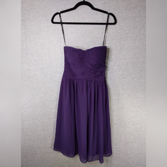 2x 👯♀️Host Pick⚡️Donna Morgan Anne Strapless Chiffon Dress- w/ flaws - Picture 4 of 16